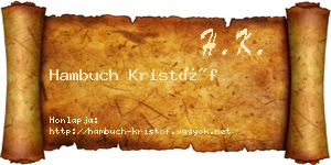 Hambuch Kristóf névjegykártya