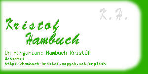 kristof hambuch business card