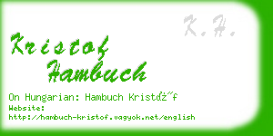 kristof hambuch business card